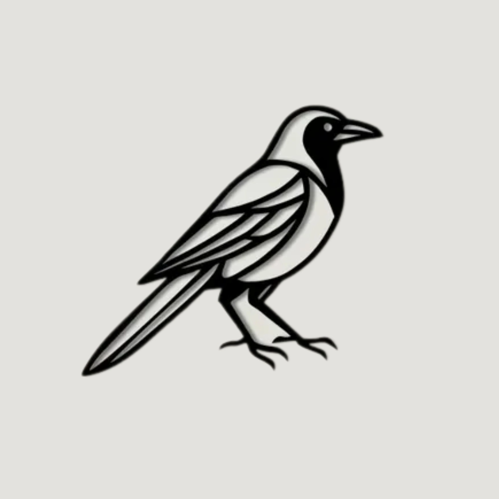 Magpie Metal Wall Art (WD137)